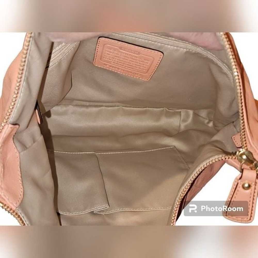 Limited Edition Coach Peach Leather Shoulder Bag … - image 6