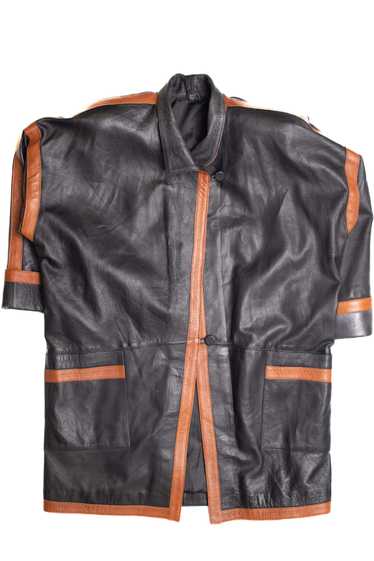 Long Black Leather Jacket - image 1