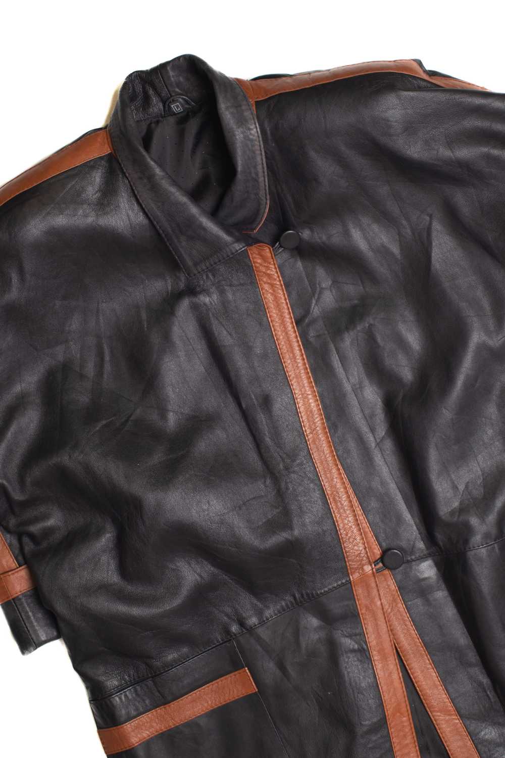 Long Black Leather Jacket - image 2