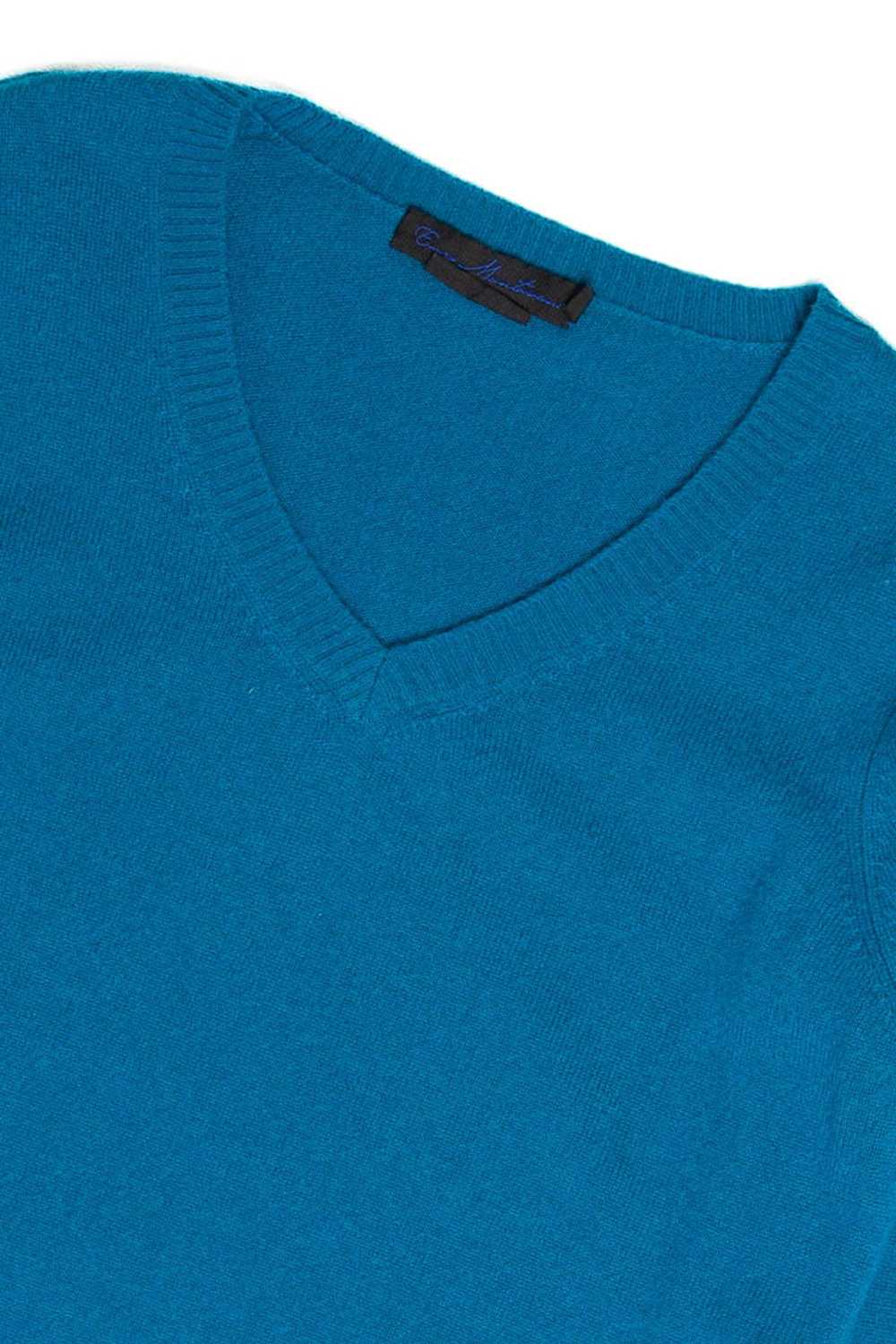 Teal V-Neck Cashmere Sweater - image 1