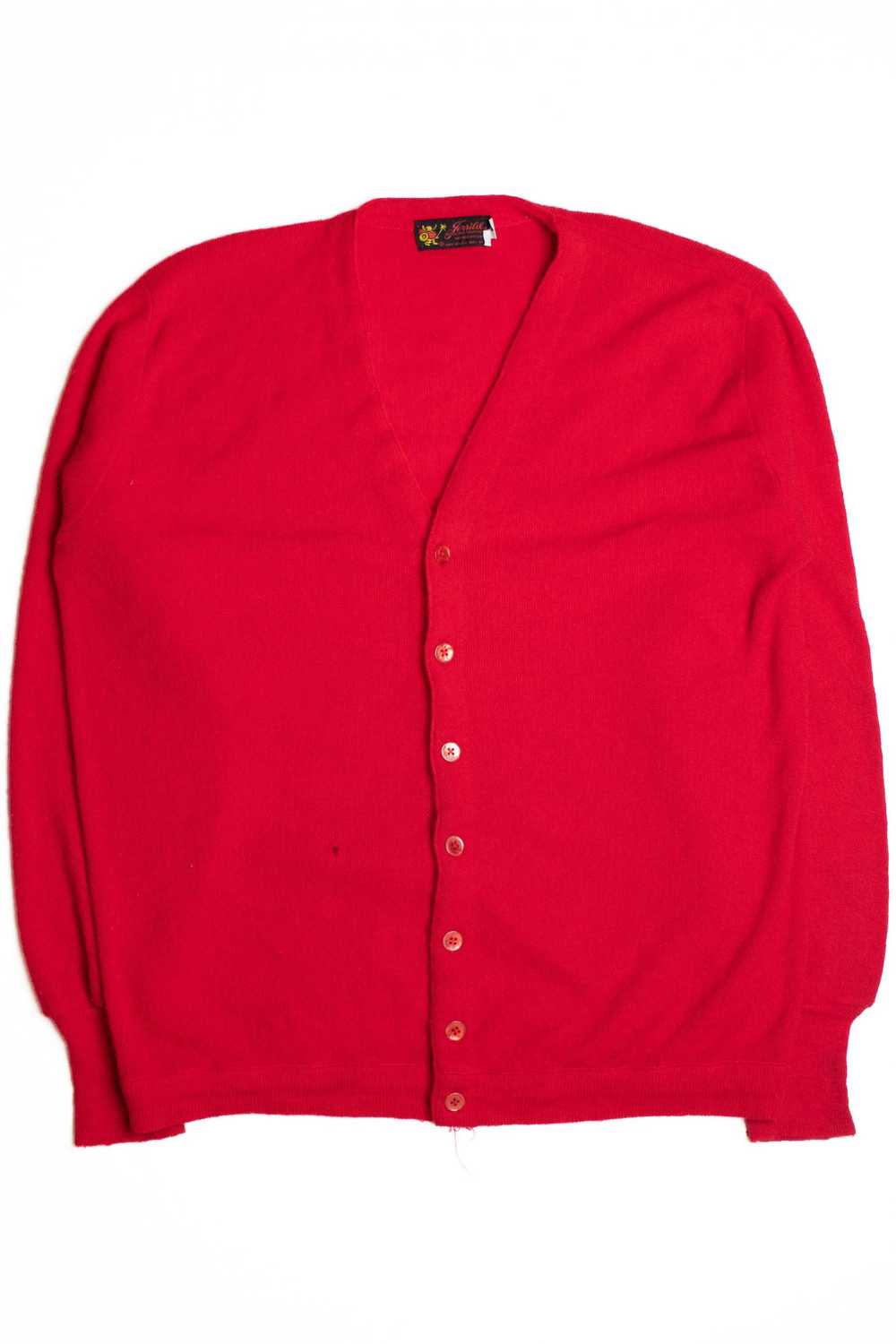 Red Cardigan Sweater - image 1