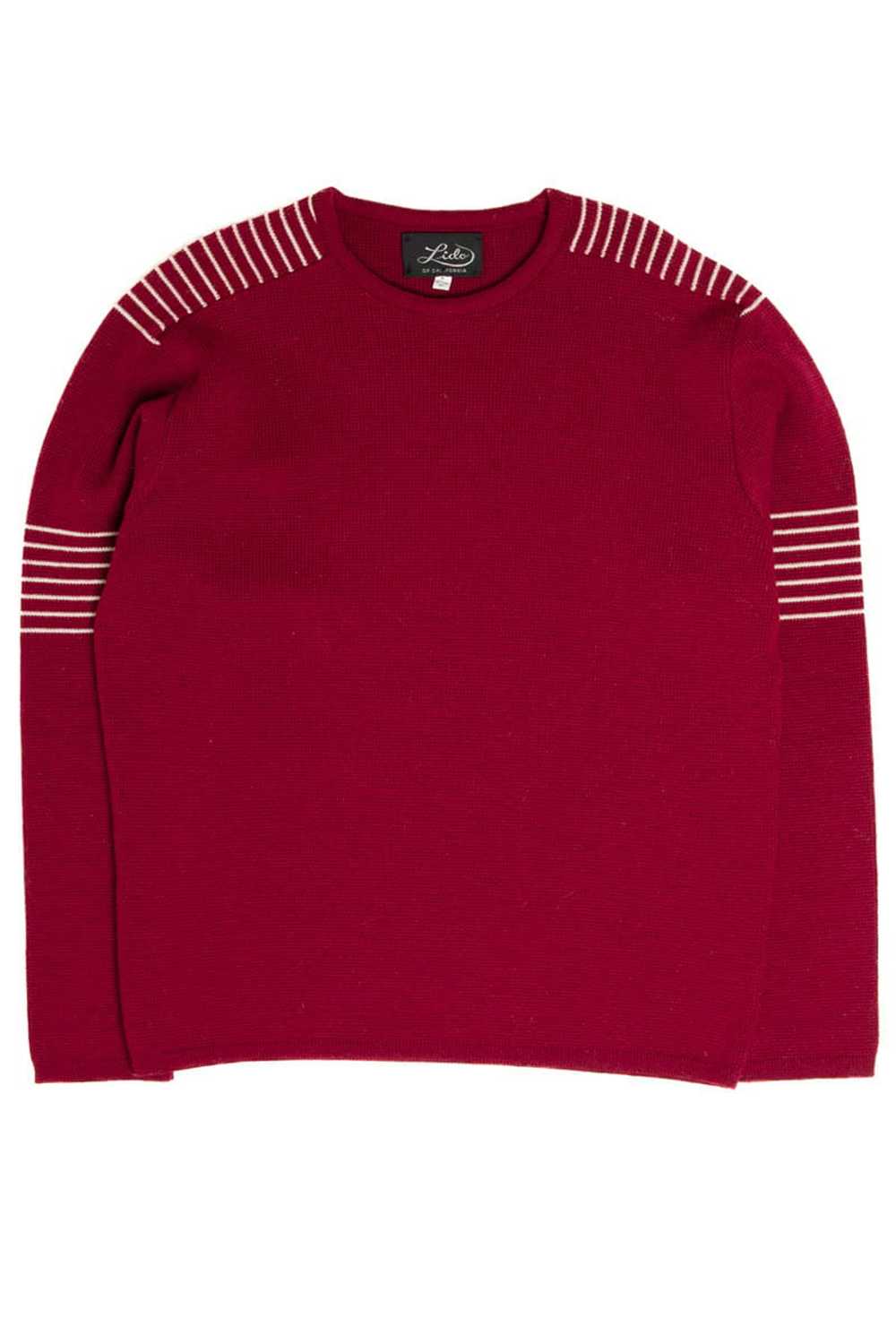 Burgundy Striped Sweater - image 2