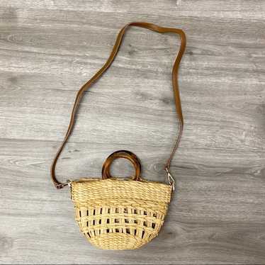Poolside Straw Bag with Leather Strap