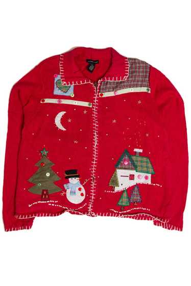 Red Patchwork Ugly Christmas Sweater 62018