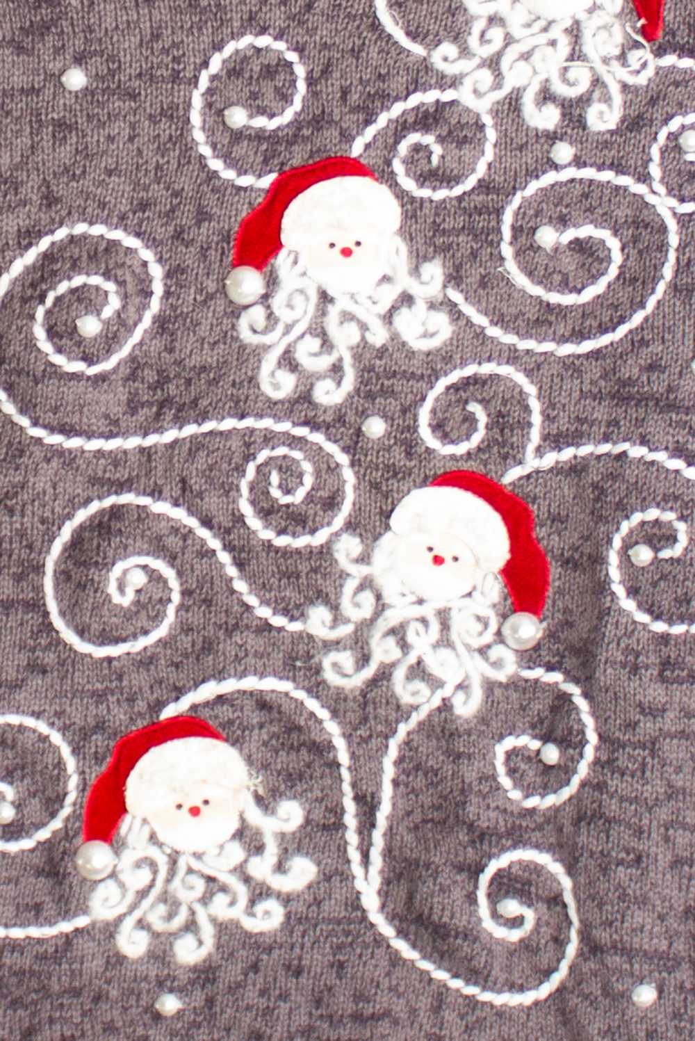 Gray V-Neck Ugly Christmas Sweater 60707 - image 2