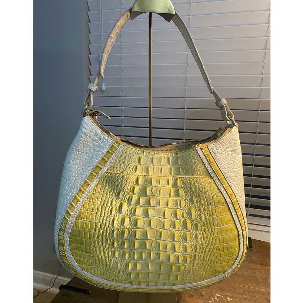 Amira Lemonade Brahmin Shoulder Bag (yellow and w… - image 2