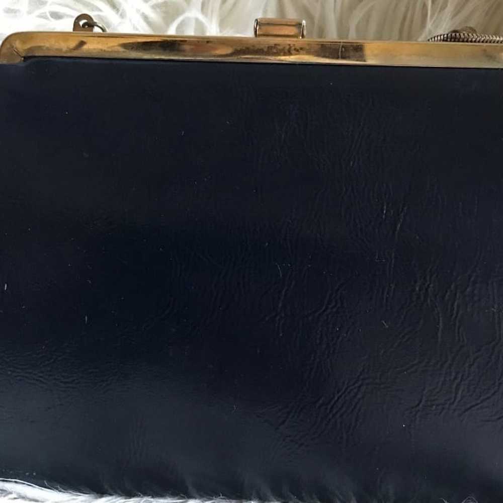 Vintage ANDE Blue Patent Leather Evening Bag with… - image 2