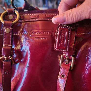 Cherry red leather coach purse mint condition