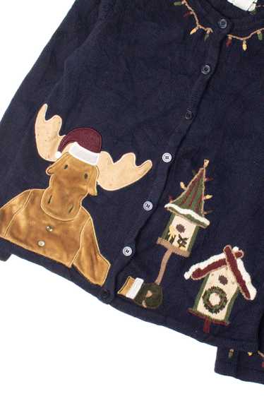 Moose Santa for Birds? Ugly Christmas Cardigan 594