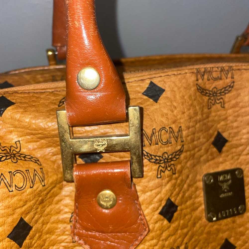 MCM Boston handbag vintage leather authentic - image 2