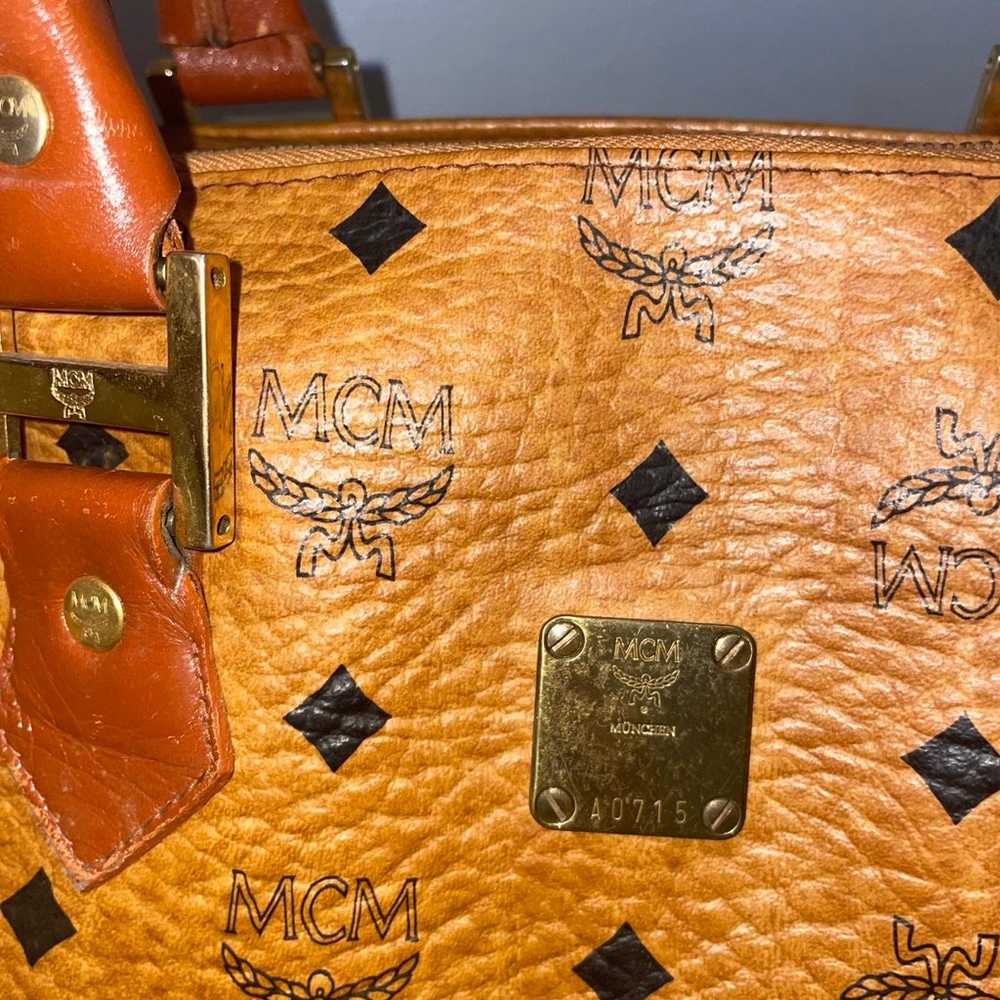 MCM Boston handbag vintage leather authentic - image 3