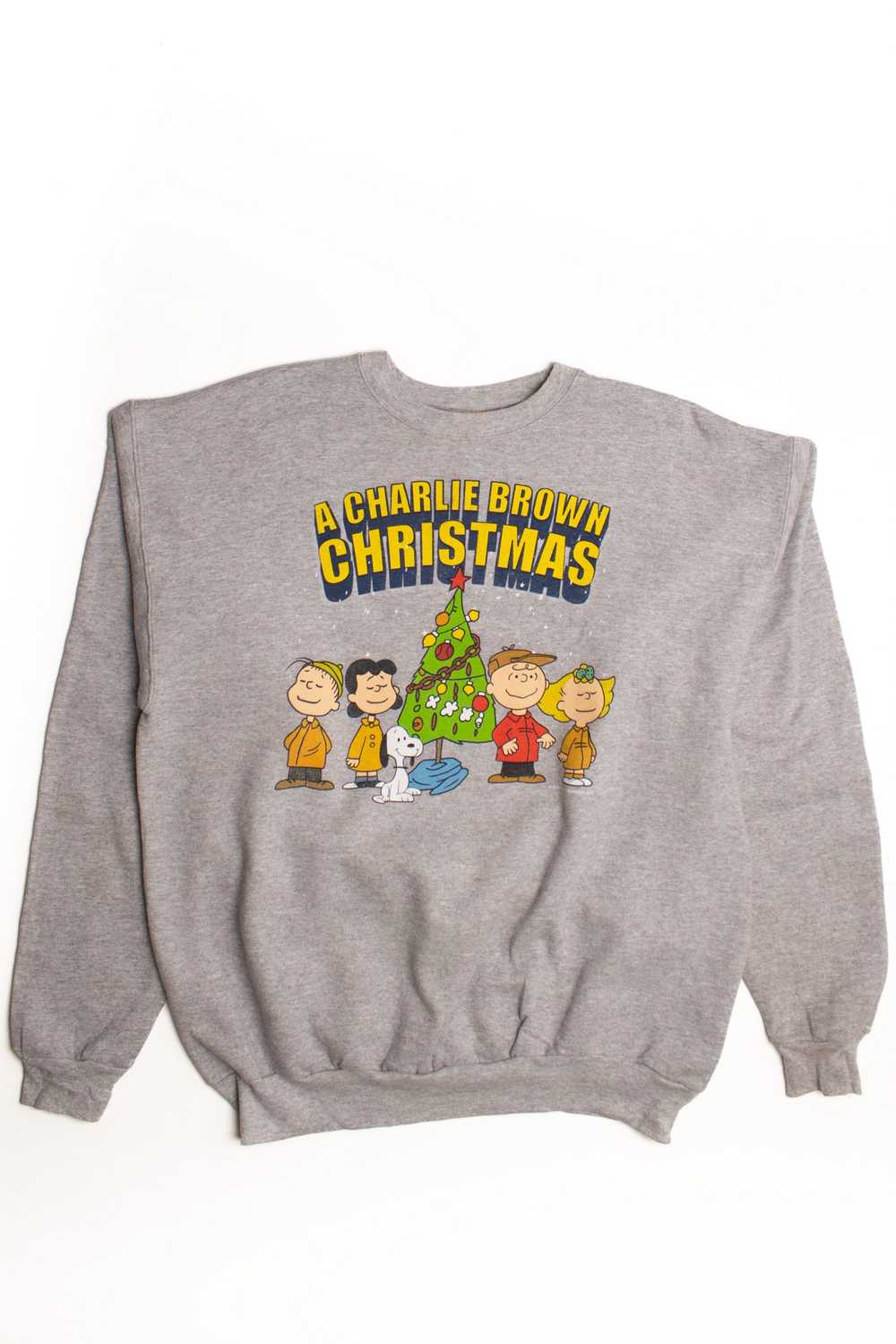 Gray Charlie Brown Ugly Christmas Sweatshirt 58951 - image 2