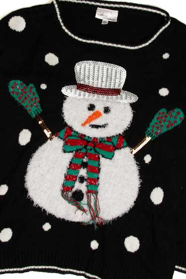 Black Ugly Christmas Snowman Pullover 59177 - image 1