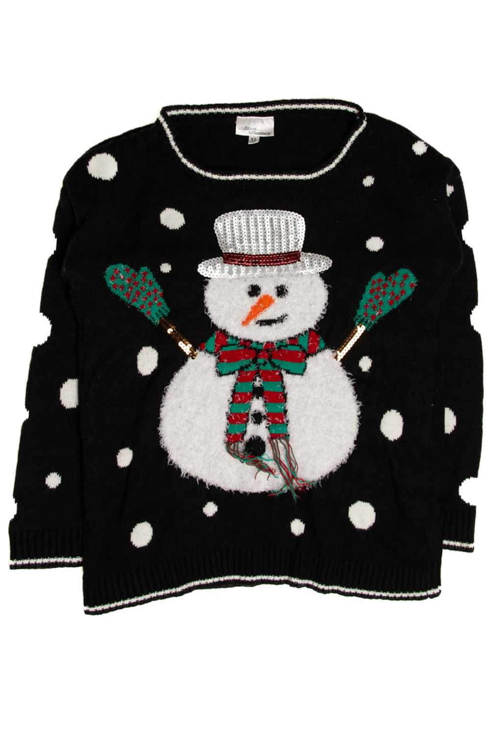 Black Ugly Christmas Snowman Pullover 59177 - image 2