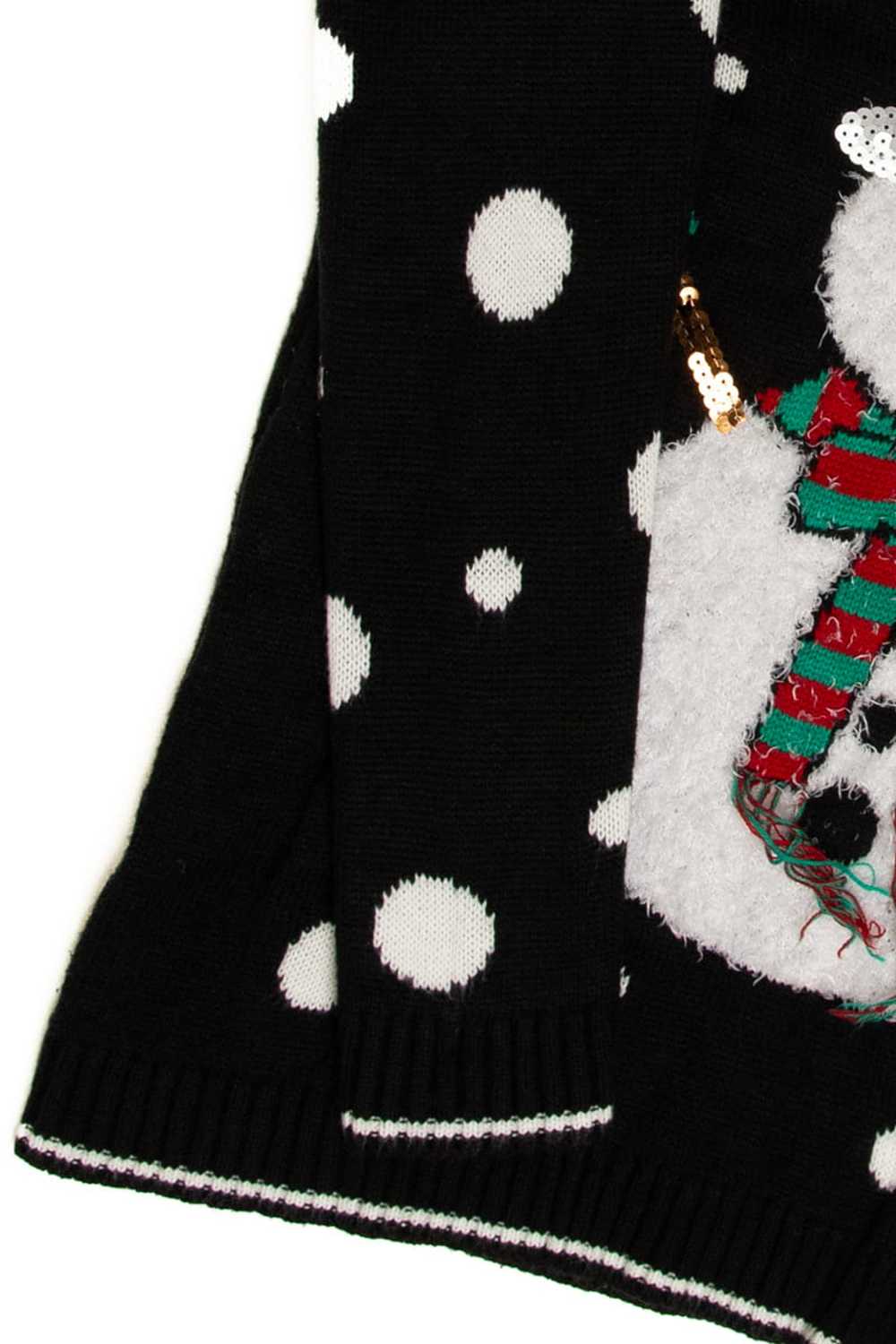 Black Ugly Christmas Snowman Pullover 59177 - image 3