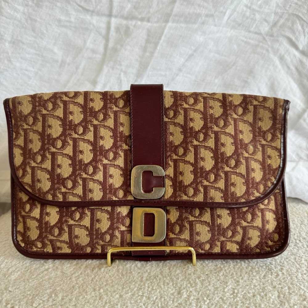 Vintage Christian Dior Burgundy Clutch - image 1