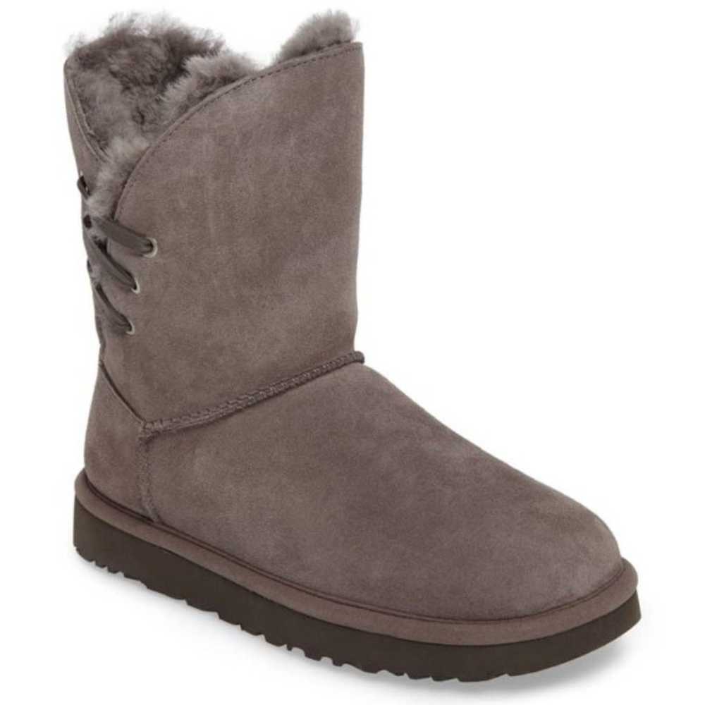 UGG Gray Constantine Side Stitch Fur Lined Boots … - image 1