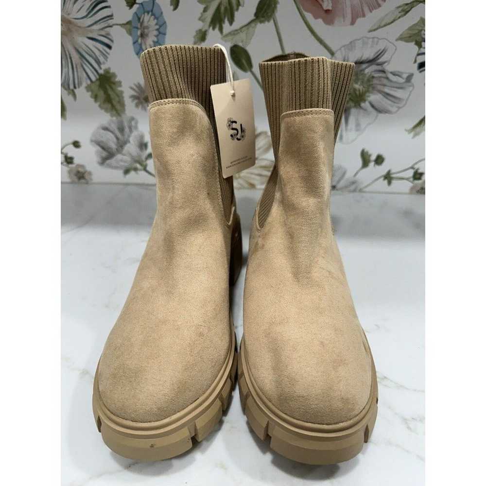 Sincerely Jules Ashville Tan Boots Knit Stretch F… - image 4