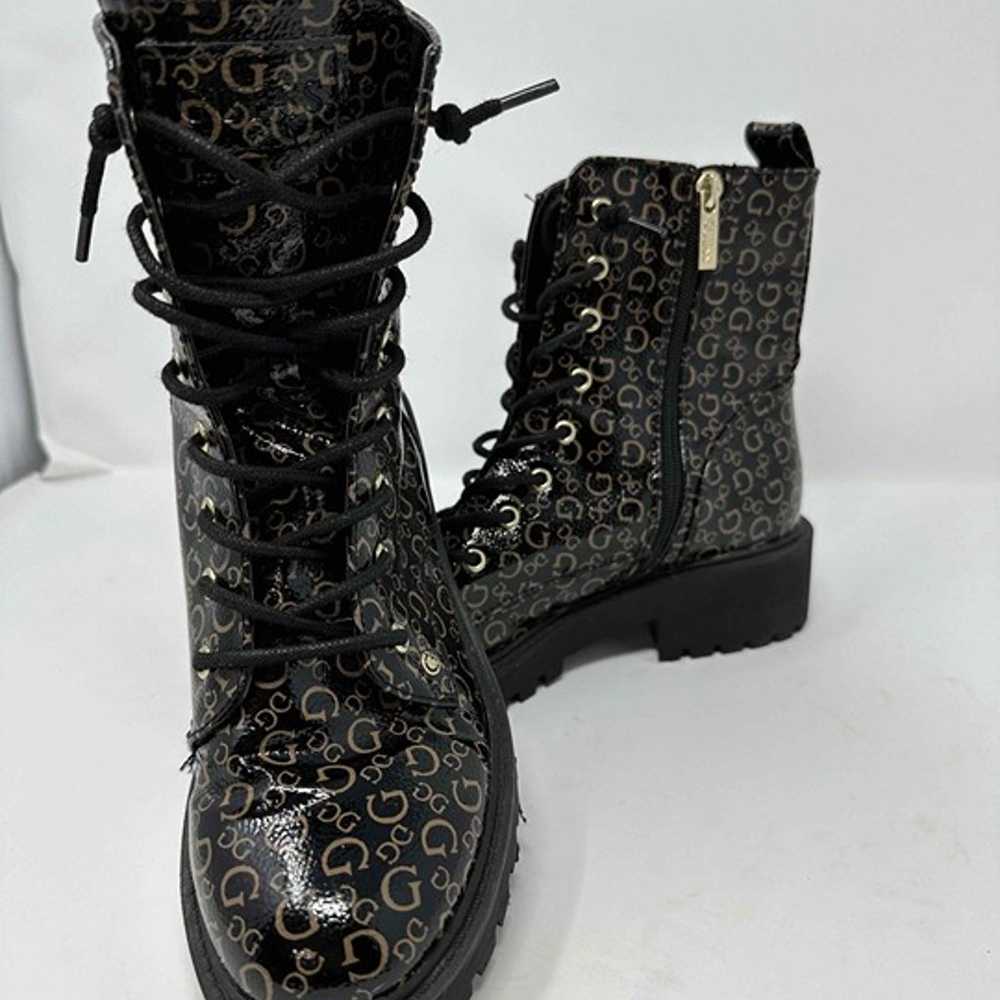 Guess Logo Combat Boots Womens Sz 7.5 Lace-Up Sid… - image 1