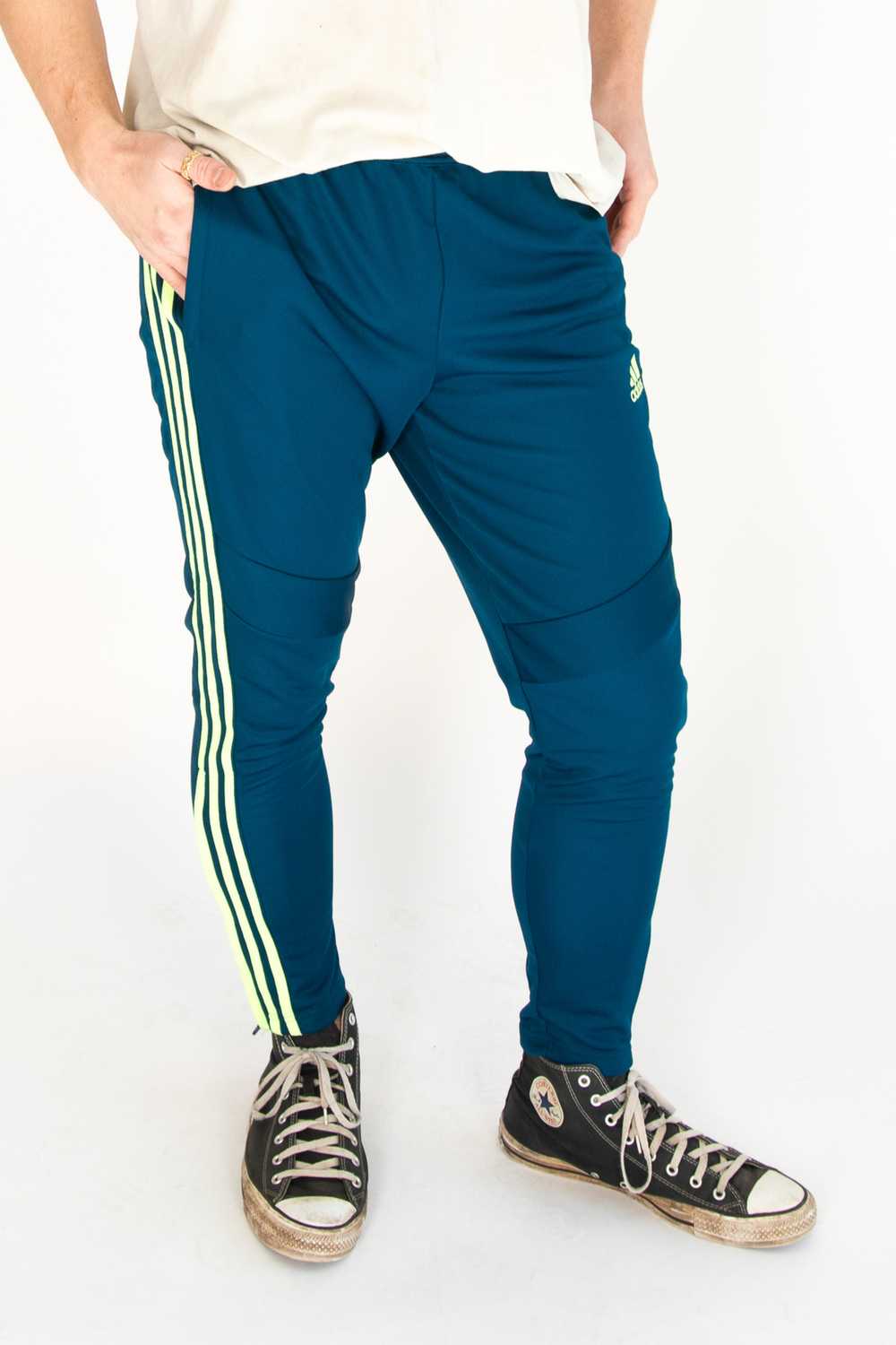 Teal & Lime Adidas Soccer Pants (sz. L) - image 2