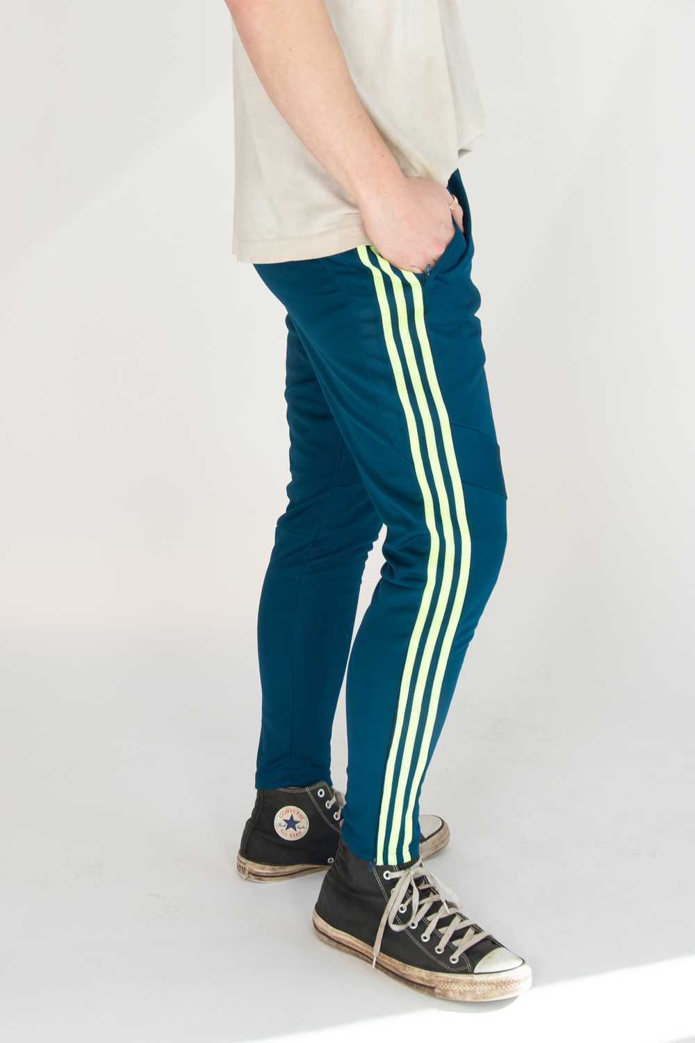 Teal & Lime Adidas Soccer Pants (sz. L) - image 3