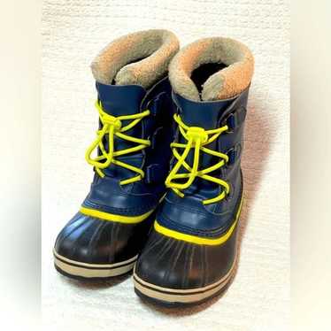 Sorel YOOT PAC NYLON snow boot blue yellow laces … - image 1
