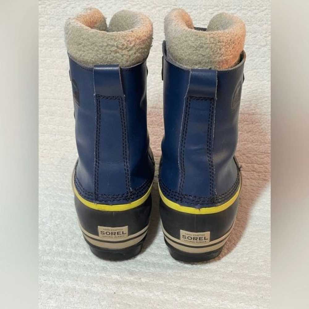Sorel YOOT PAC NYLON snow boot blue yellow laces … - image 5