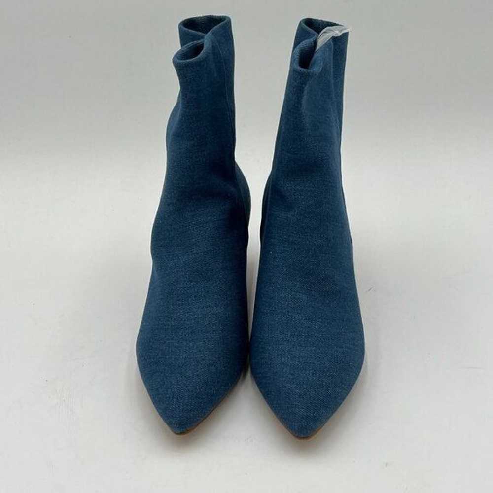 miss left Denim Blue Kitten Heel Ankle Boots Poin… - image 3