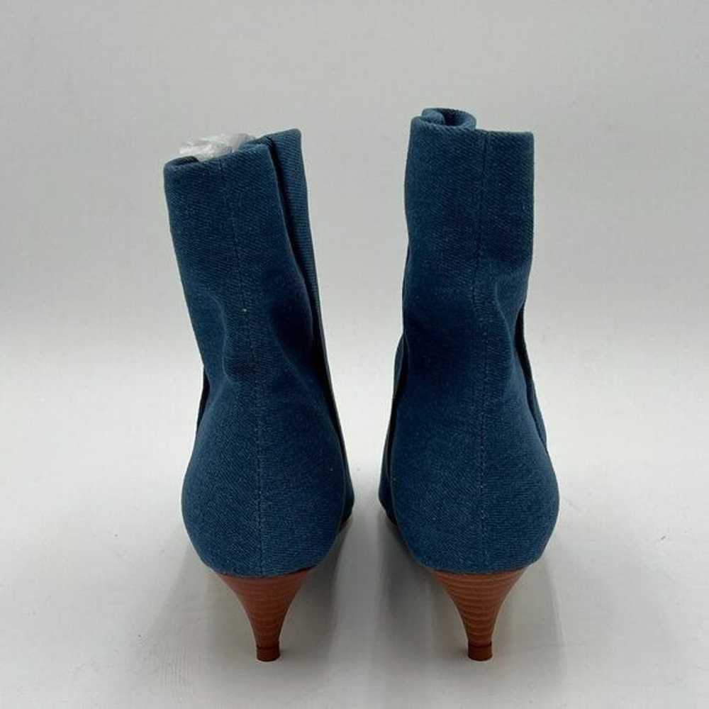 miss left Denim Blue Kitten Heel Ankle Boots Poin… - image 5