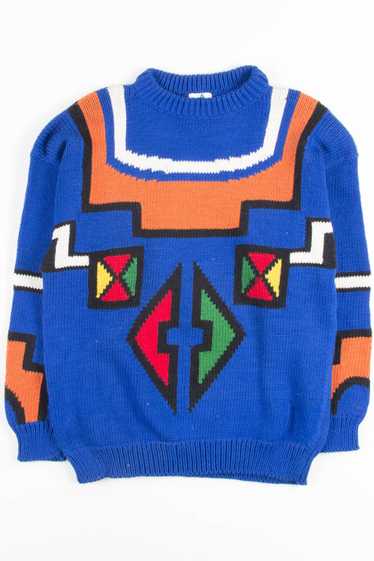 Vintage Navy Geometric Sweater 1