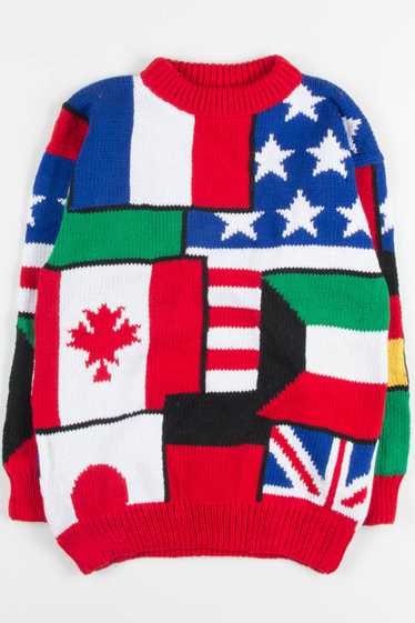 Vintage Flag Collage Sweater