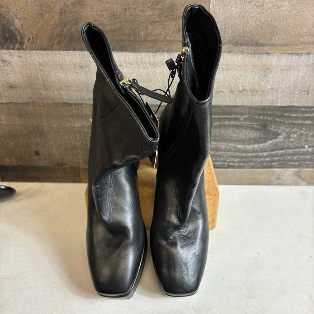 NWT Zara Womens Black Platform Ankle Boots Faux L… - image 3