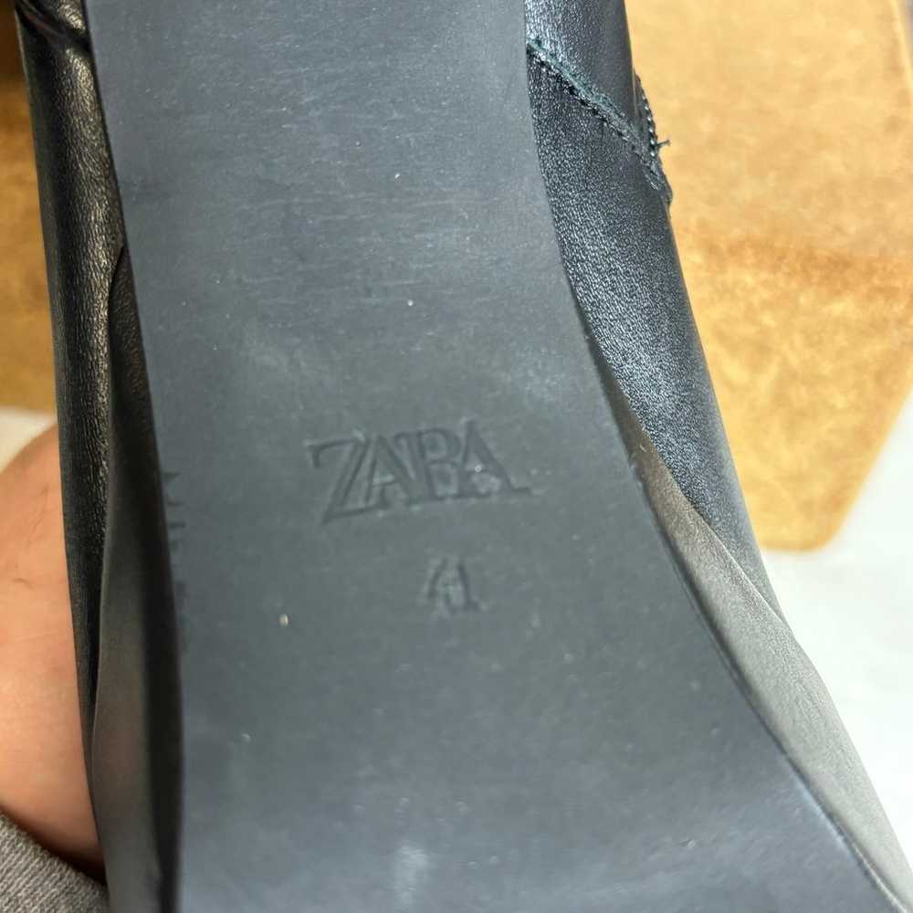 NWT Zara Womens Black Platform Ankle Boots Faux L… - image 8