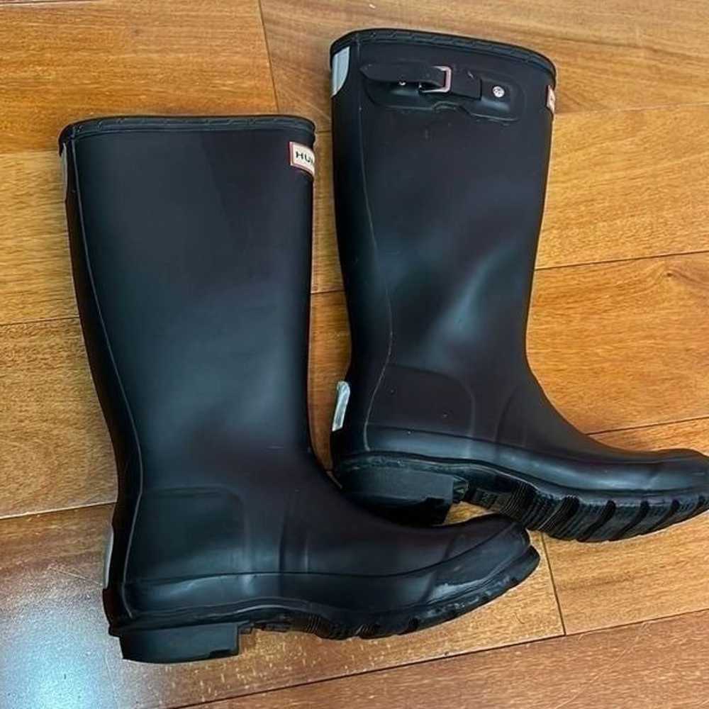 Hunter black tall rain boots size 37 US 6 - image 3