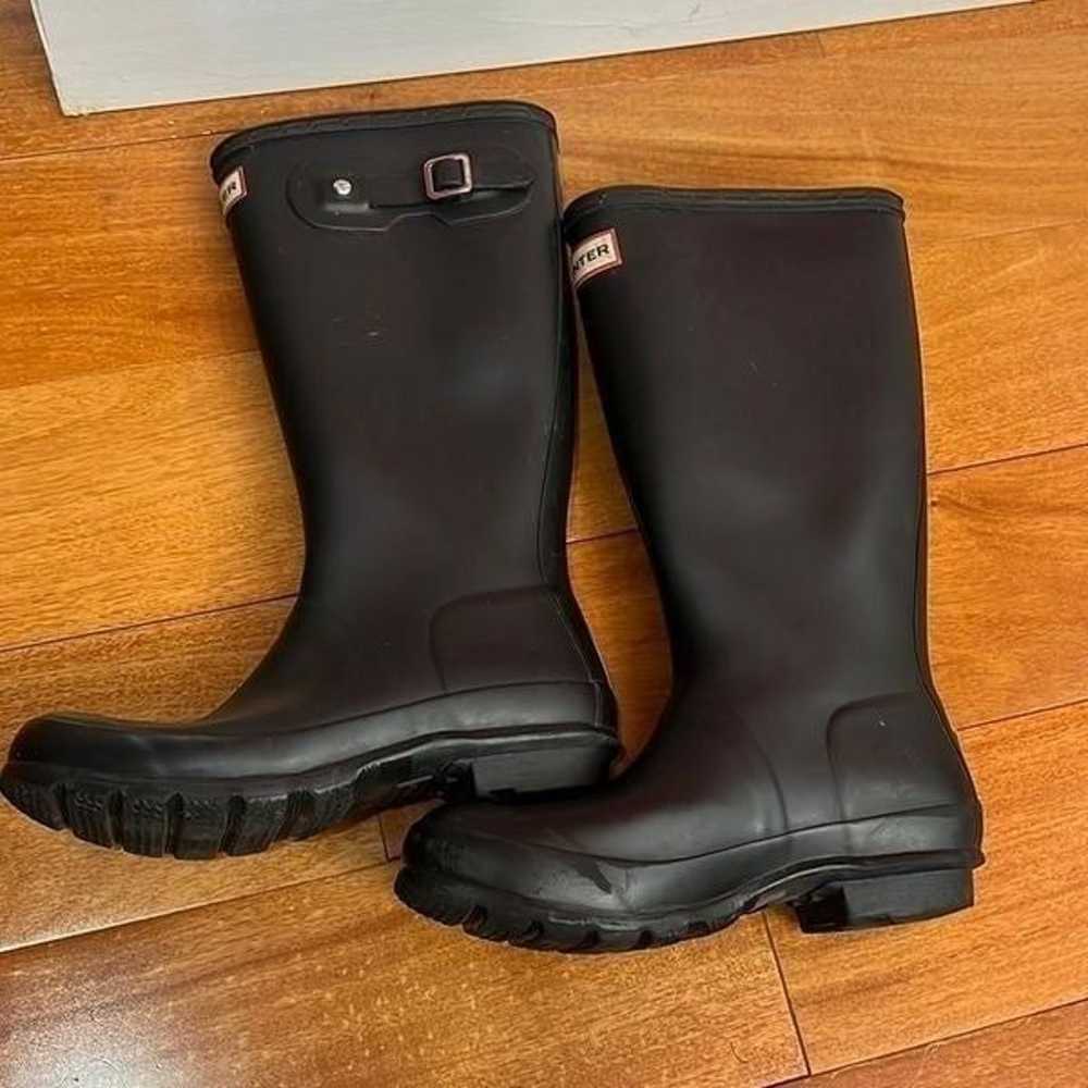 Hunter black tall rain boots size 37 US 6 - image 4