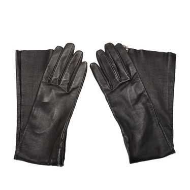 Black Chanel Camellia Lambskin Tall Gloves