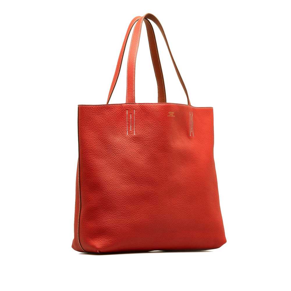 Red Hermes Clemence Double Sens 36 Tote Bag - image 2