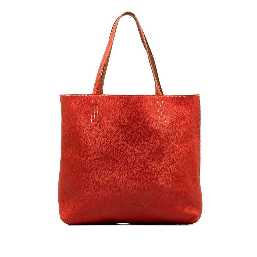 Red Hermes Clemence Double Sens 36 Tote Bag - image 3