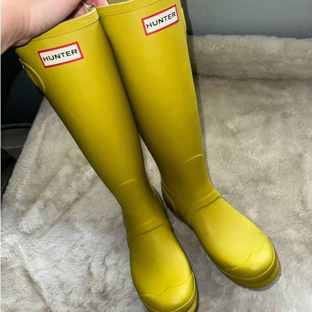Hunter Original Tall Rain Boots in Yellow Women's… - image 3