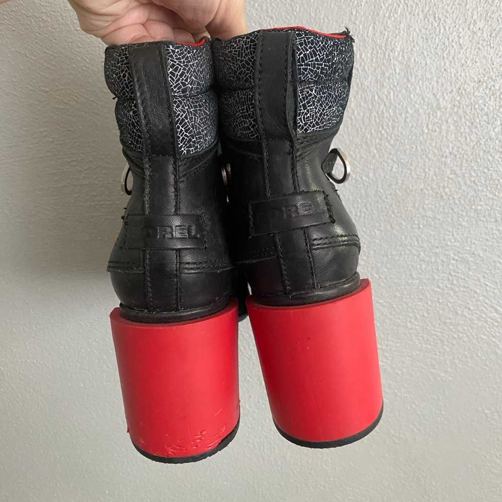 Sorel Shatter Chunky Red Heel Combat Winter Boot … - image 6