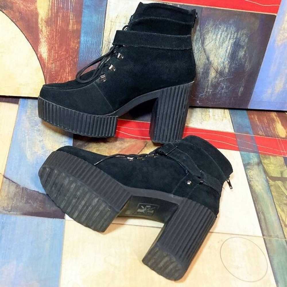Women's T.U.K. Ankle Boots Size 11 Platform Buckl… - image 6