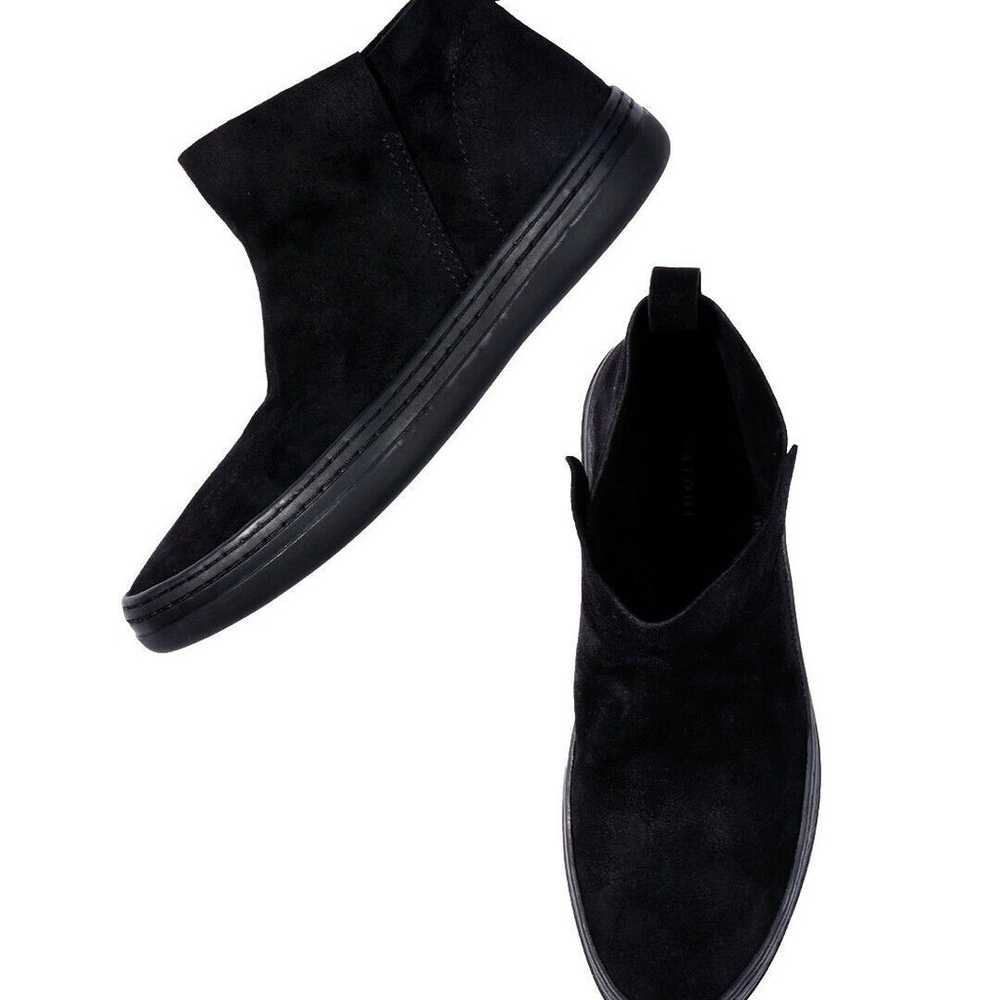 NATORI Real Suede Sneaker Bootie Black Leather Wo… - image 1