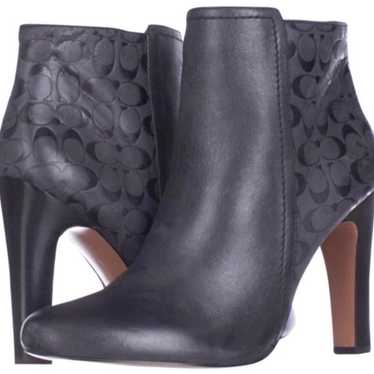 Coach Hanni Logo Embossed Leather Boot