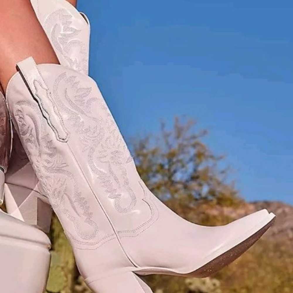 Jeffrey Campbell Dagget Western Boots White Leath… - image 12