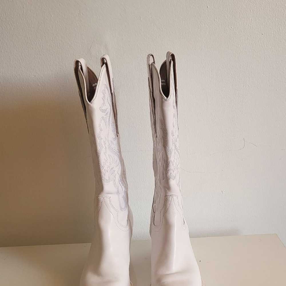 Jeffrey Campbell Dagget Western Boots White Leath… - image 2