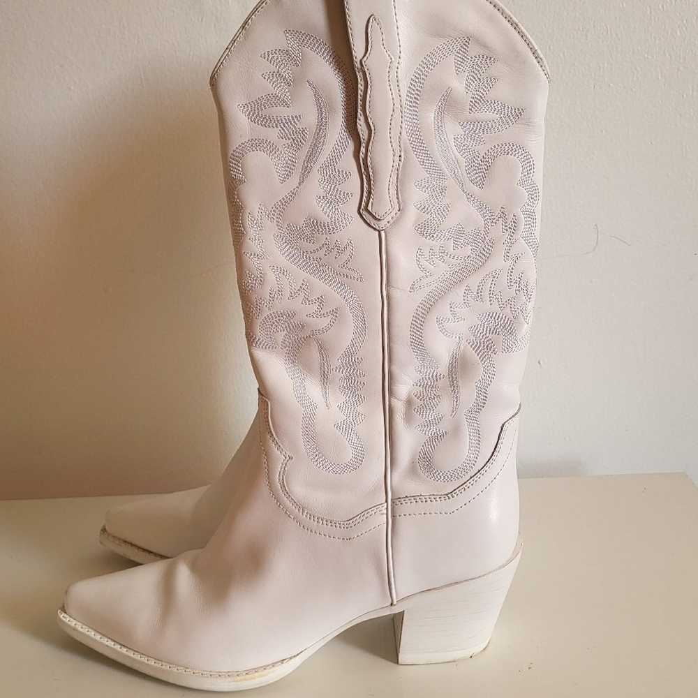 Jeffrey Campbell Dagget Western Boots White Leath… - image 3