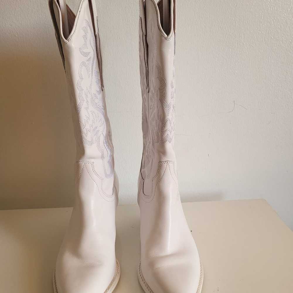 Jeffrey Campbell Dagget Western Boots White Leath… - image 5
