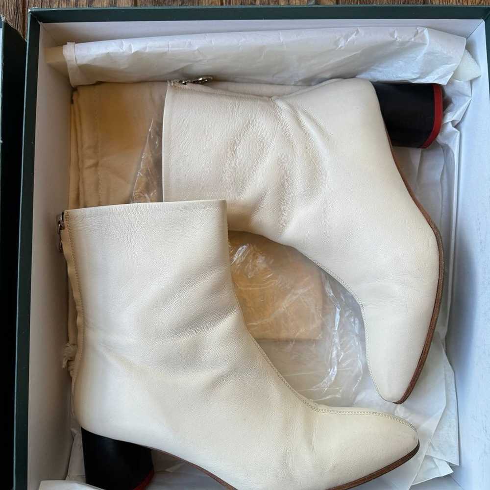 aeyde white cream ankle boots - image 1