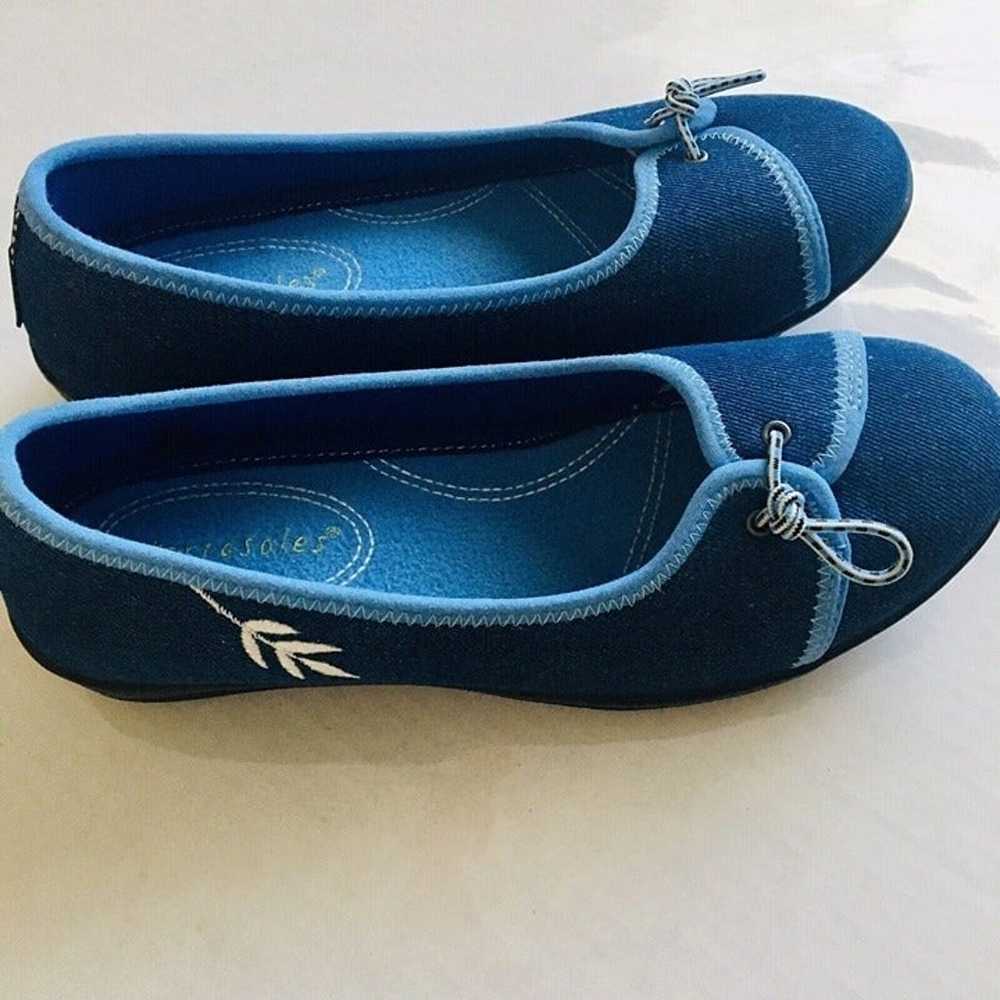 Terrasoles Blue Slip On Women's Flats Shoes Size … - image 3