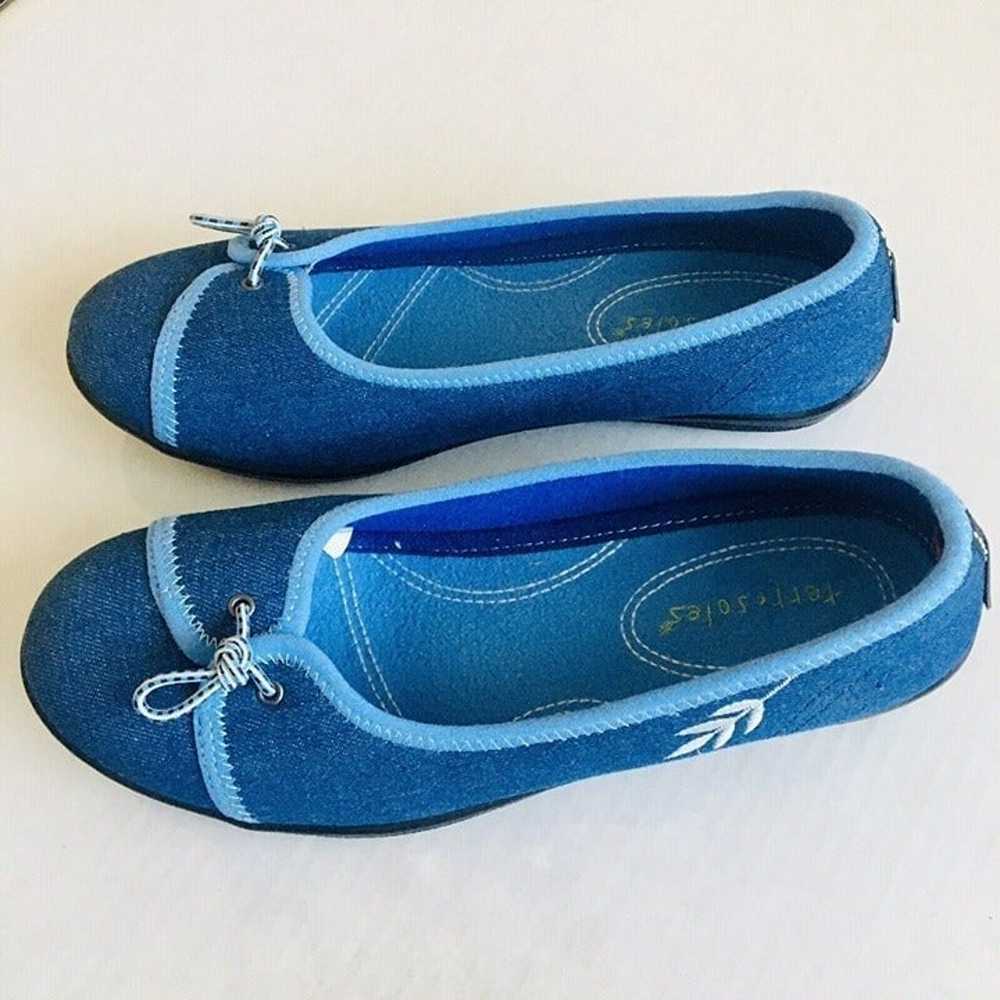Terrasoles Blue Slip On Women's Flats Shoes Size … - image 5